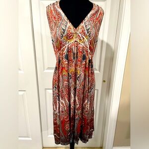 Stretchy strapless summer dress, multicolored, size M